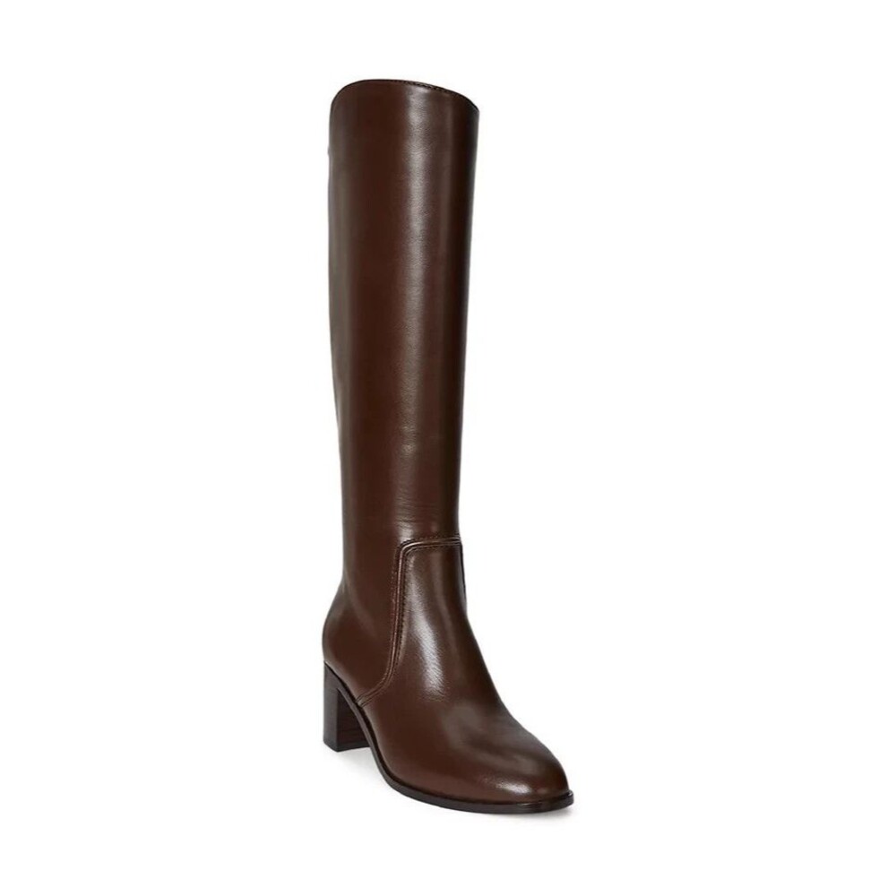 Lauren Ralph Lauren Brown Leather Charly Tall Boots Womens Sz 7.5 /37.5 PLS READ